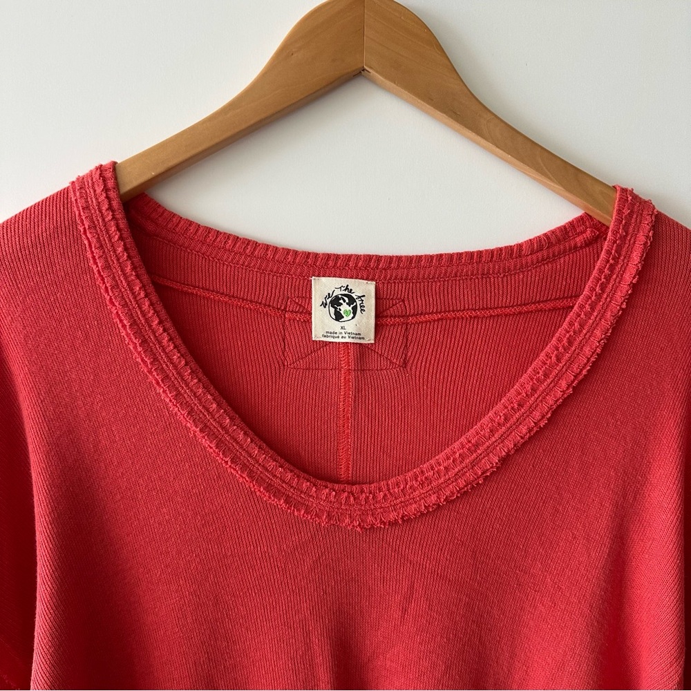 Free People / We the Free • Red Ribbon Colby Long Sleeve Top - Picture 7 of 9